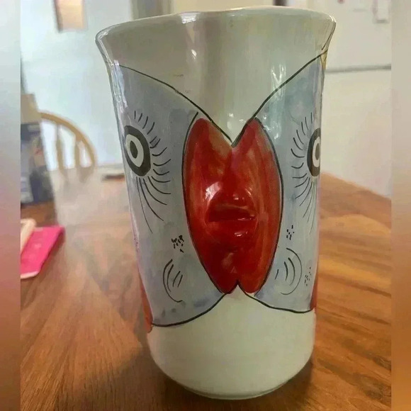 Vintage- Desuir Vietri Italy  Hand Painted Kissing Fish Pitcher Mid Century Art - Picture 2 of 6